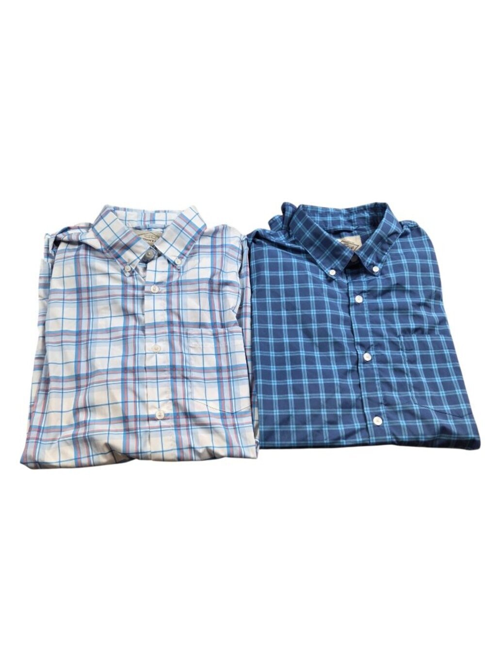 Lot St. John's Bay Shirt Mens Medium Performance Blue Sleeve Button Down